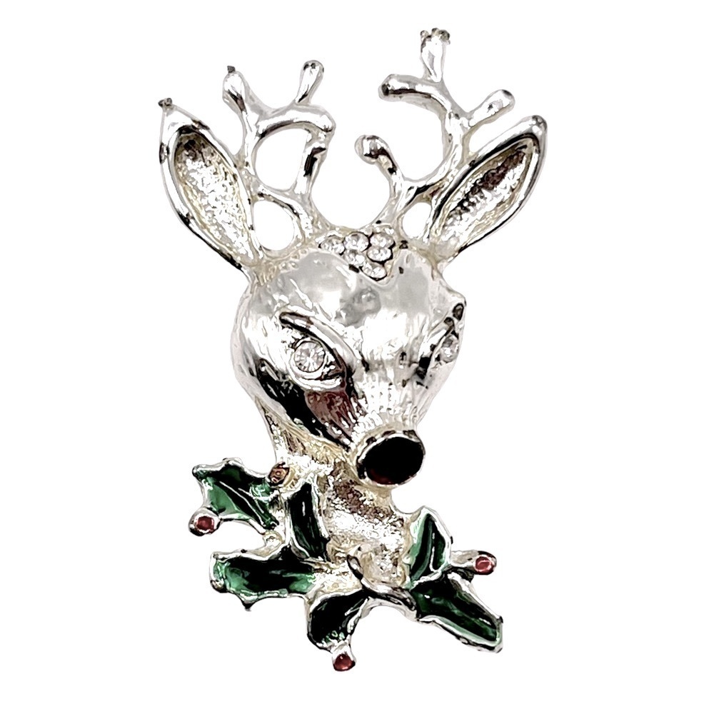 Vintage Christmas Reindeer Brooch